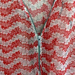 The Kooples Red Jasmine zip front tank, XXS